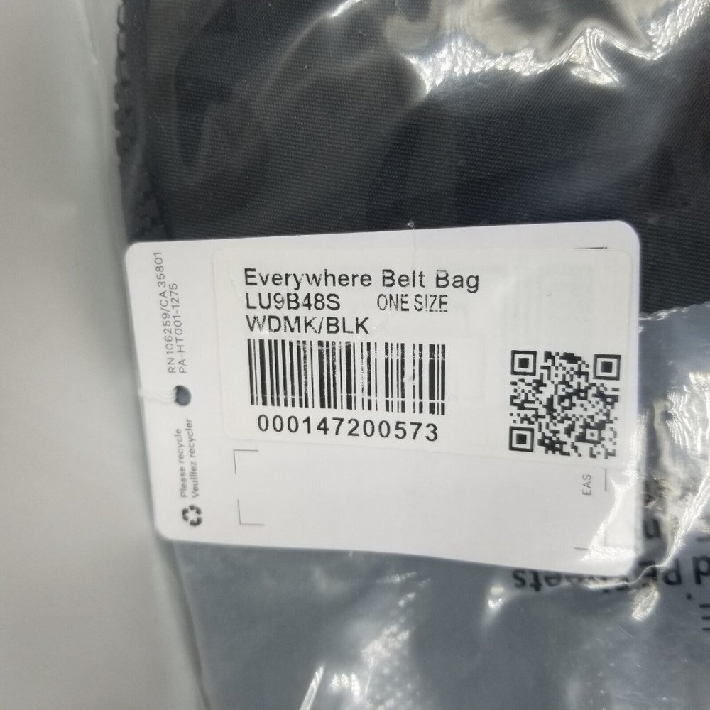 Lululemon 1L Everywhere Belt Bag Wobbly Woodmark Black NWT - Picture 5 of 7